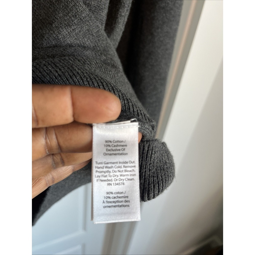 Vineyard Vines Cotton Cashmere Heather  Gray quarter zip sweater 2XL Preppy New - Picture 9 of 10